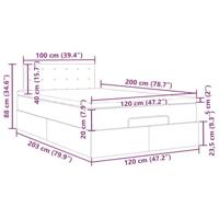 Ottoman bed met matras 120x200cm fluweel zwart - thumbnail