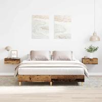 Bedframe zonder matras 150x200 cm spaanplaat bewerkt hout - thumbnail