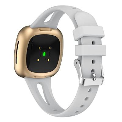 Fitbit Versa 3 & 4 / Sense 1 & 2 - Sportbandje druppel design - Small - Grijs