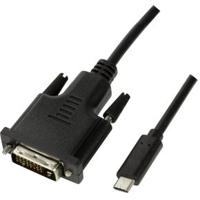 LogiLink UA0332 video kabel adapter 3 m USB Type-C DVI-D Zwart - thumbnail