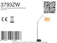 Steinhauer Vloerlamp instelbaarPrestige Chic zwart met strokleurige kap - 3793ZW - thumbnail