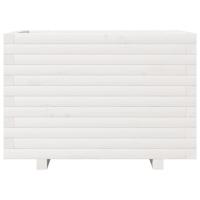 Plantenbak 70x40x49,5 cm massief grenenhout wit - thumbnail