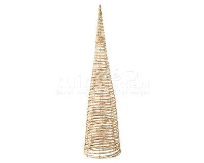 Kerstdecoratie Kegel Wicker 80 LED 60cm Lichtbruin Kerstdecoratie Kegel Wicker 80 LED 60cm Lichtbruin
