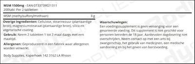MSM 1500mg 200tabl