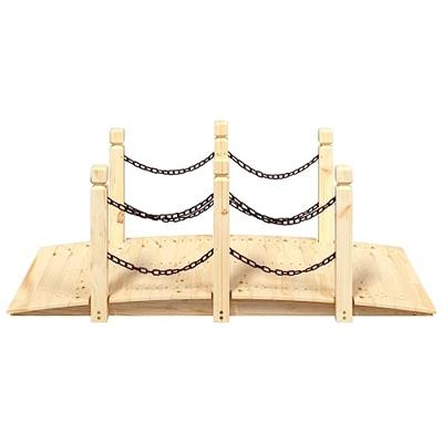 VidaXL Tuinbrug met kettingrails 150x67x56 cm massief vurenhout