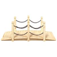 VidaXL Tuinbrug met kettingrails 150x67x56 cm massief vurenhout - thumbnail