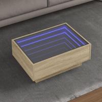 Salontafel met LED 70x50x30 cm bewerkt hout sonoma eikenkleurig - thumbnail