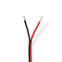 Speaker-Kabel | 2x 0,75 mm2 | 25,0 m | Op Rol | Zwart/Rood - thumbnail