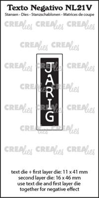 Crealies • texto negativo jarig (verticaal)
