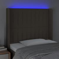 Hoofdbord LED 103x16x118/128 cm stof taupe - thumbnail