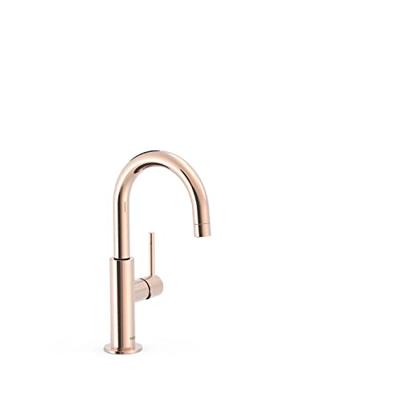 Wastafelmengkraan Tres Study Exclusive 27,5 cm met Hendel Uitloop Gebogen Rond Rosé Goud Tres
