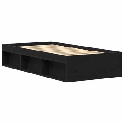 Bedframe zonder matras 90x190 cm spaanplaat zwart eikenkleurig