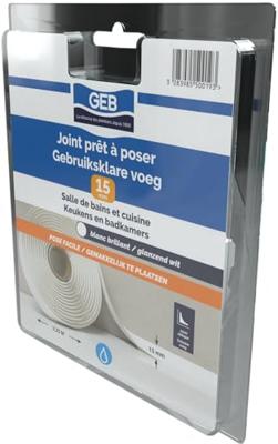 Kant-en-klare voeg - GEB - Breedte 15 mm x 3,35 m - Wit