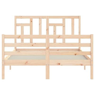 Bedframe met hoofdbord massief hout