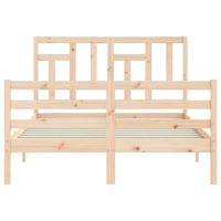 Bedframe met hoofdbord massief hout - thumbnail