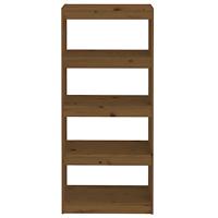 Boekenkast/kamerscherm 60x30x135,5 cm grenenhout honingbruin - thumbnail