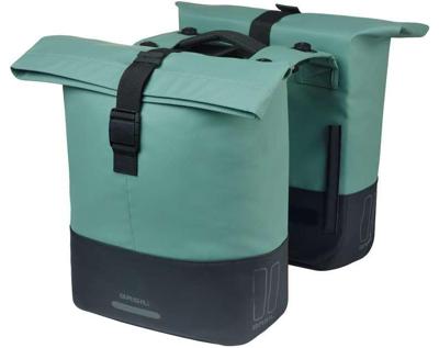 Basil B.V. Dubbele fietstas cove mik 28-32l 14 x 29 x 36 cm - groen/zwart