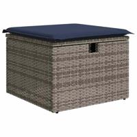 6-delige Loungeset met kussens poly rattan grijs - thumbnail