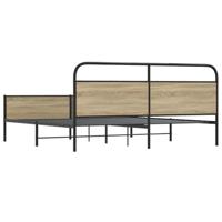 Bedframe zonder matras metaal gerookt eikenkleurig 183x213 cm - thumbnail