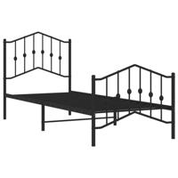 Bedframe met hoofd- en voeteneindemetaal zwart 80x200 cm - thumbnail