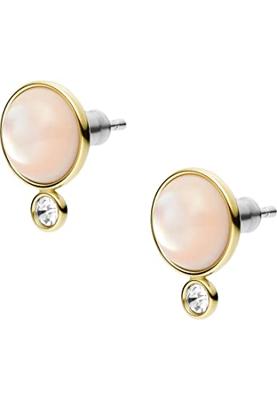Fossil JF03953710 Oorknoppen Sutton staal-parelmoer-zirconia goudkleurig-roze-wit