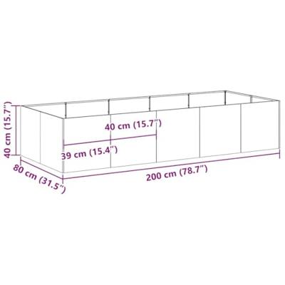 VidaXL Plantenbak 200x80x40 cm roestvrij staal