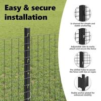 VidaXL Hek met paal grijs 0,8 x 10 m staal en pvc - thumbnail
