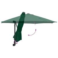Tuinparasol Groen en Zwart 248 x 248 x 148 cm - thumbnail