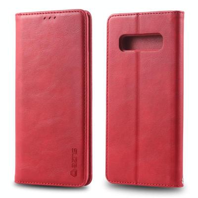 Voor Galaxy S10 plus AZNS retro textuur magnetische horizontale Flip PU lederen draagtas met houder & kaartsleuven & fotolijstjes (rood) Voor Galaxy S10 plus AZNS retro textuur magnetische horizontale Flip PU lederen draagtas met houder & kaartsleuven & fotolijstjes (rood)