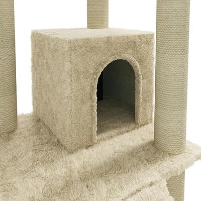 Kattenmeubel met sisal krabpalen 155 cm crmekleurig - thumbnail