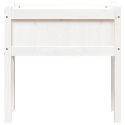 Plantenbak met poten 70x31x70 cm massief grenenhout wit