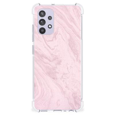 Samsung Galaxy A32 4G | A32 5G Enterprise Editie Anti-Shock Hoesje Marble Pink - Origineel Cadeau Vriendin