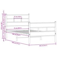 Bedframe met hoofdbord en voetbord zonder matras 107x203 cm - thumbnail