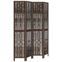 Kamerscherm met 4 panelen massief paulowniahout donkerbruin - thumbnail