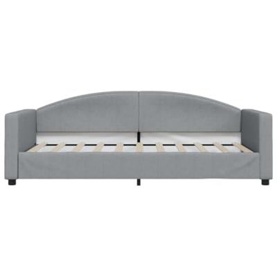 Slaapbank met onderschuifbed 90x190 cm stof lichtgrijs