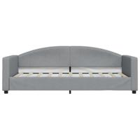 Slaapbank met onderschuifbed 90x190 cm stof lichtgrijs - thumbnail