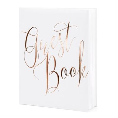 Gastenboek wit rose gold letters