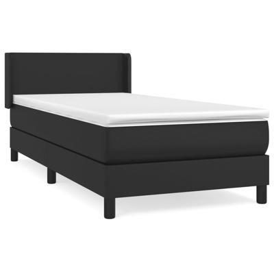 Boxspring met matras kunstleer zwart 140x190 cm - thumbnail