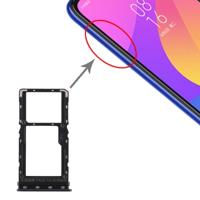 SIM-kaart lade + SIM-kaart lade/micro SD-kaart lade voor Xiaomi mi CC9e (zwart) - thumbnail