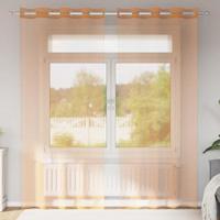 Gordijnen voile met doorvoertules 2 st terracotta - thumbnail