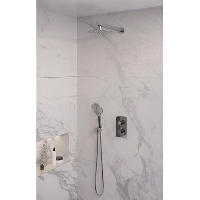 Inbouw Regendouche Set Brauer Chrome Edition Wanduitloop Ronde Hoofddouche 20 cm Met Handdouche 3 Standen Brauer