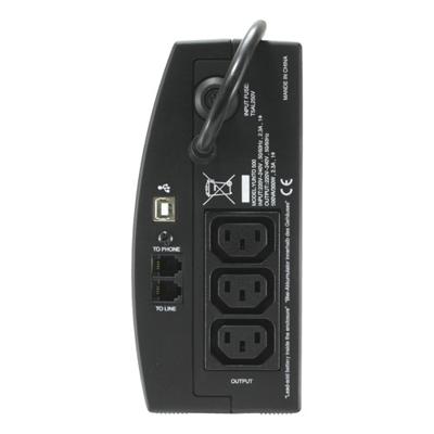 ONLINE USV-Systeme YUNTO 500 Line-Interactive 500VA 3AC-uitgang(en) Compact Zwart UPS