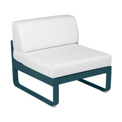 Fermob Bellevie 1-zitsmodule loungebank Acapulco Blue - Off-White