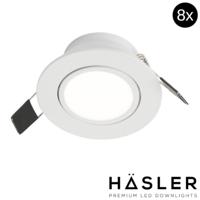 Inbouwspot Häsler Ancona Incl. Fase Aansnijding Dimbaar 8 cm 4 Watt Helder Wit RVS Set 8x - thumbnail