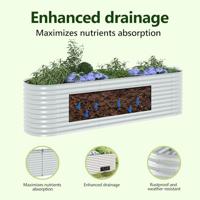 Plantenbak verhoogd 320x80x81 cm gegalvaniseerd staal zilver - thumbnail