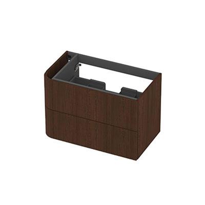 INK - Links Afgeronde Onderkast Fineer 2 Laden Softclose met Gefreesd Front Tbv Grepen - 800x450x520 Mm - Shadow Veneer