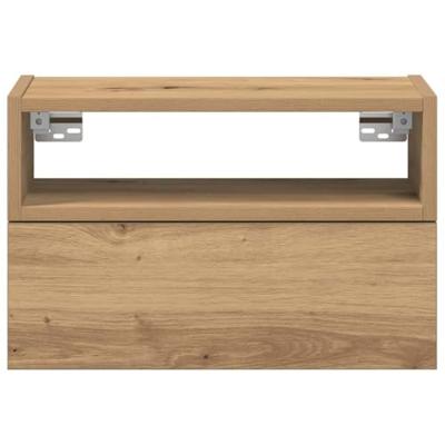 Nachtkastje wandgemonteerd 45x26x28,5 cm artisanaal eikenkleur