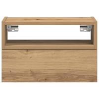 Nachtkastje wandgemonteerd 45x26x28,5 cm artisanaal eikenkleur - thumbnail