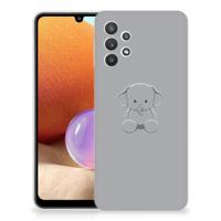 Samsung Galaxy A32 4G | A32 5G Enterprise Editie Telefoonhoesje met Naam Grijs Baby Olifant - thumbnail