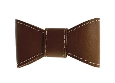 Sazzz vlinderstrik glamper classic leer zadel bruin S voor hb 1,5 cm